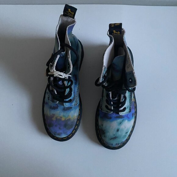 NWT Dr. Martens 1460 Pascal Blue Tie Dye Leather Women's Boots Size 6 27242 - Picture 4 of 16